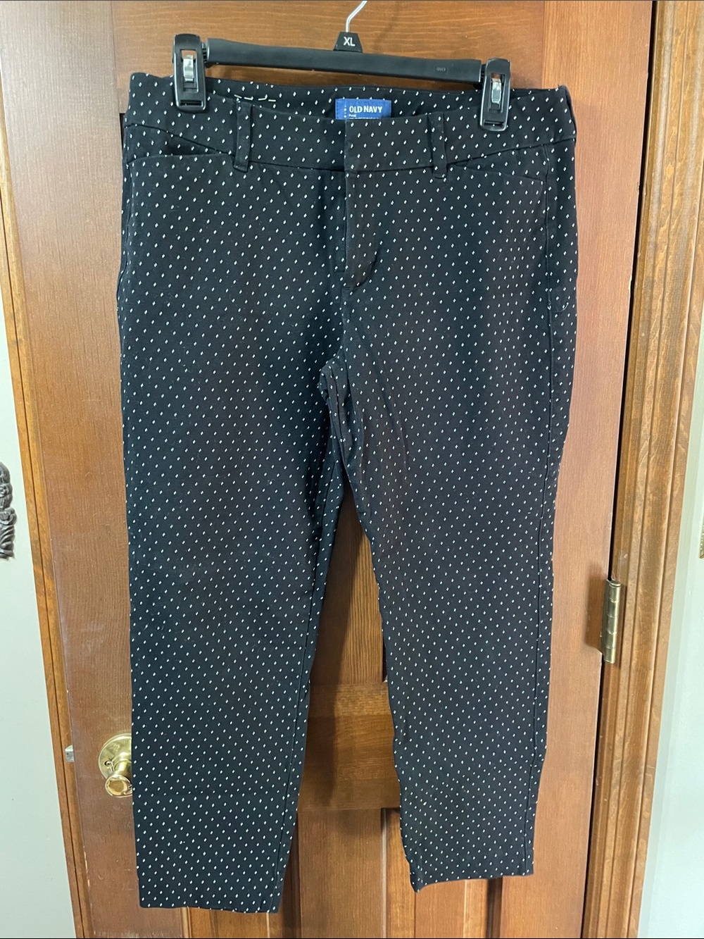 Old Navy Black Pants with White Dot Detail pixie size 10